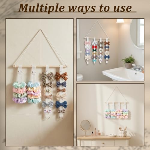 Hair Bow Holder and Scrunchie Organizer Wall Hanging Storage