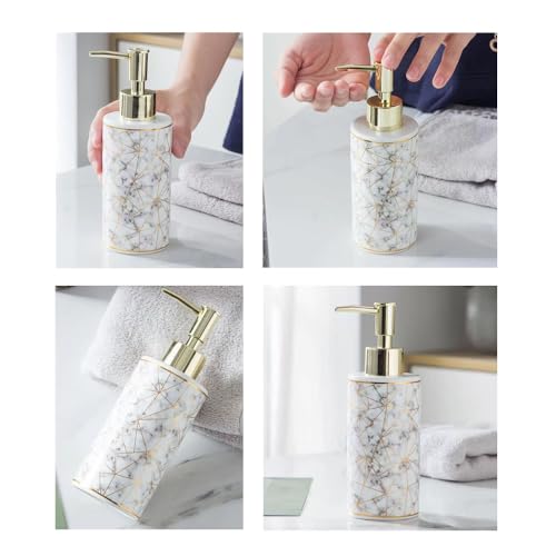 AORTULL Ceramic Soap Dispenser for Bathroom & Kitchen - Gold