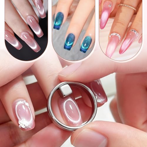 Cat Eye Nail Magnet Set - Hollow Ring, Square & French Y Magnets
