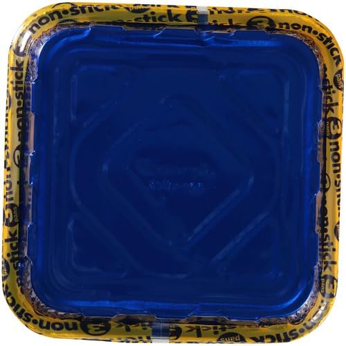 Reynolds Kitchens Aluminum Pans - Durable with Lids | Blue, 8x8 Inch, 3 Count