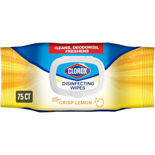 Clorox Disinfecting Cleaning Wipes, Crisp Lemon Scent, 75 Count Flex Pack