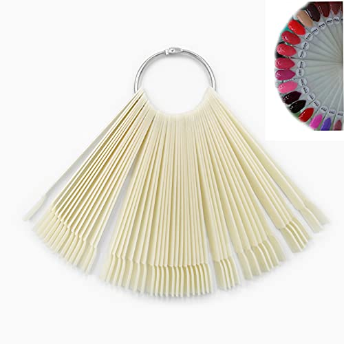 Pinkiou Clear Nail Swatches Sticks 50 Pcs with Ring