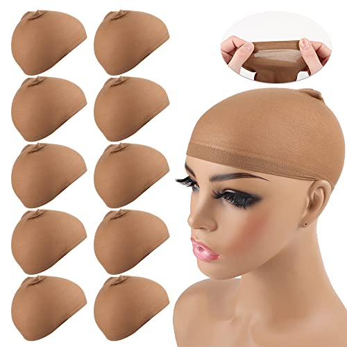 Brown Stretchy Nylon Wig Caps for Women 20-Pack