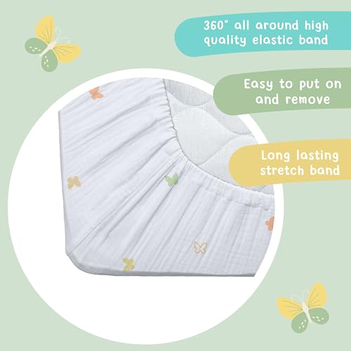 Hugs & Llamas Organic Cotton Muslin Fitted Crib Sheet - Breathable & Soft