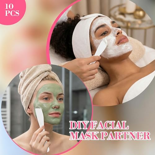 Abeillo 10 Pcs Plastic Cosmetic Spatulas 8.26 Inch Face Mask Applicator