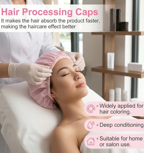 Deep Conditioning Hair Cap 2-Piece Set - Waterproof Double Layer Shower Cap