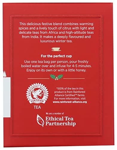Taylors Of Harrogate Spiced Christmas Tea Bags - 20 Count - Festive Flavored Black Tea