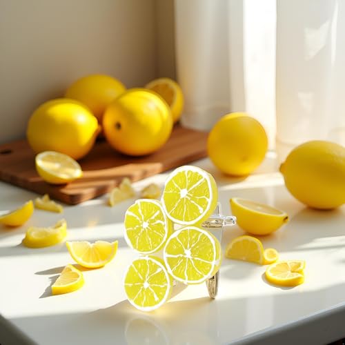 Jowxsx Lemon Slices Hair Clips Duckbill Fruit Hairpins for Women