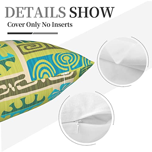 Tiki Decorative Throw Pillow Cover - 18x18 Soft Plush Cushion Case