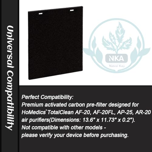 Activated Carbon Pre-Filters for HoMedics TotalClean AF-20 (2-Pack)