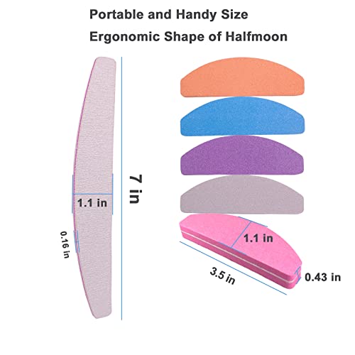 AhaTopia Nail File and Buffer Set, 100/180 Grit 10 Pcs