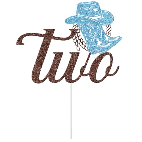 Cowboy 2nd Birthday Cake Topper - Western Theme Decoration
