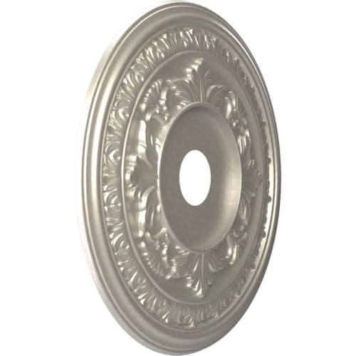 Ekena Millwork Baltimore 22-in. PVC Ceiling Medallion, Bright Coat Aluminum