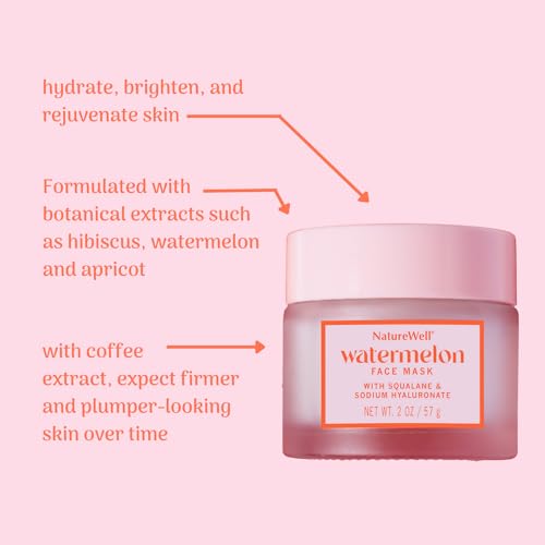NATURE WELL Watermelon Face Mask with Squalane, 2 Oz Pack of 2