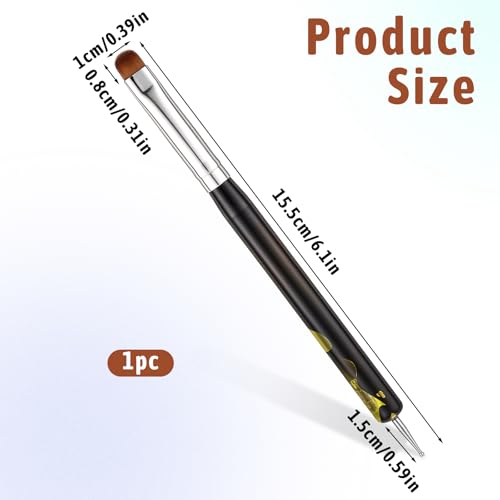 Dual-End French Nail Art Brush and Stippling Tool for Manicure