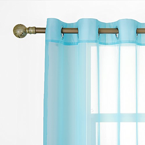 NICETOWN Sheer Curtains 54"W x 84"L - Baby Blue Voile Grommet Panels (Set of 2)
