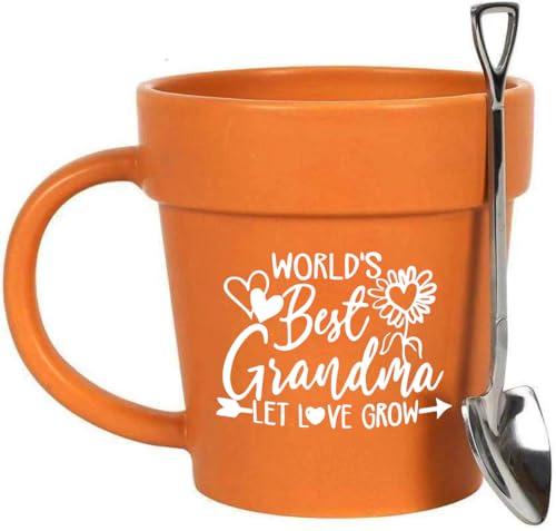 Funny Grandma Gardening Mug with Handcrafted Shovel Spoon - Unique Christmas Gift