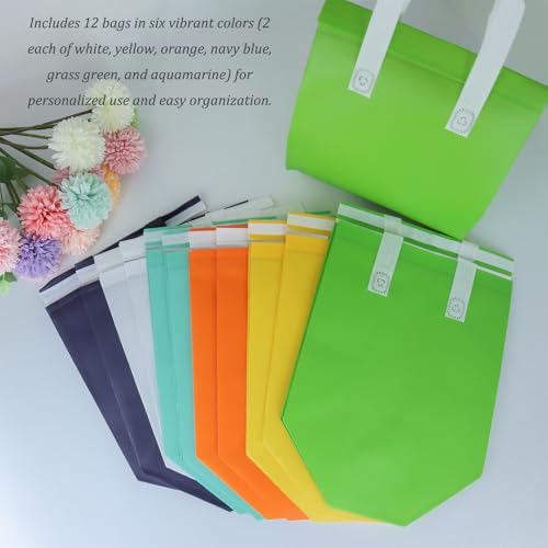 12Pcs Insulated Cooler Bags - 9.45" x 9.45" x 5.91" - 6 Colors