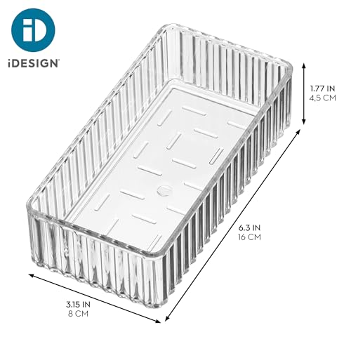iDesign Fluted Clear Makeup Drawer Organizer 6 x 3 x 2 Pack of 1