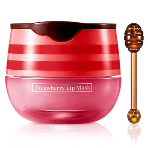 Strawberry Honey Lip Mask and Moisturizing Balm with Brush
