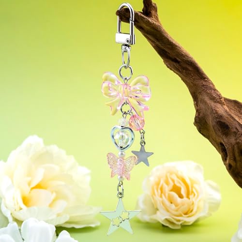 Cute Kindle Charms with Hook - Y2K Butterfly Keychain for Readers