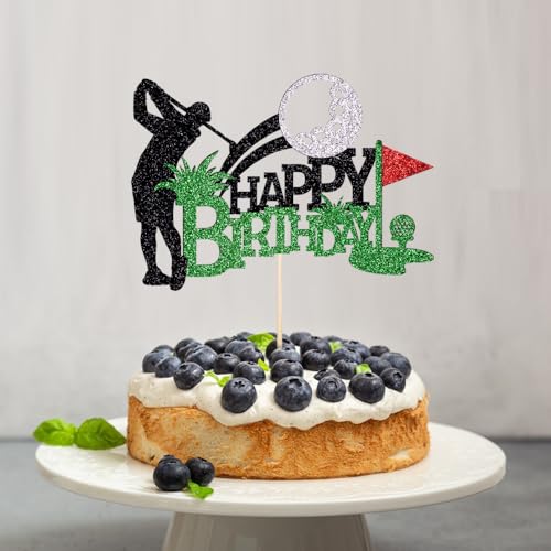 Kaoenla Golf Happy Birthday Cake Topper - Golf Theme Celebration Decor