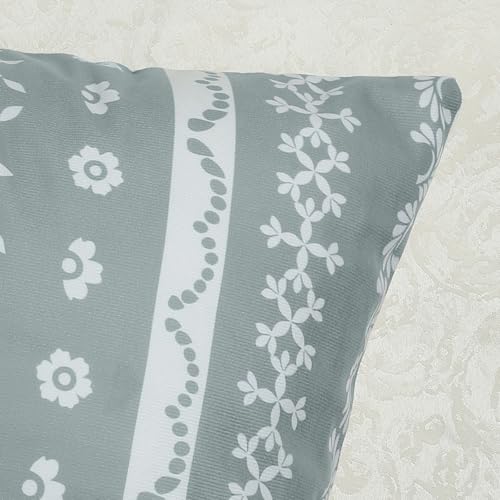 COZZSNUGE Velvet Throw Pillow Covers, Grey Damask Geometric, 18x18 Set of 4