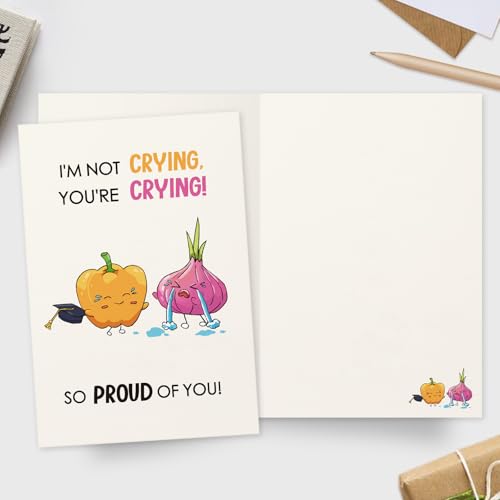 Funny Graduation Card - 'I'M NOT CRYING, YOU'RE CRYING' - 8x5