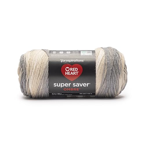 Red Heart Super Saver Ombre Yarn Slate 2-Pack - Jumbo Acrylic for Crocheting & Knitting