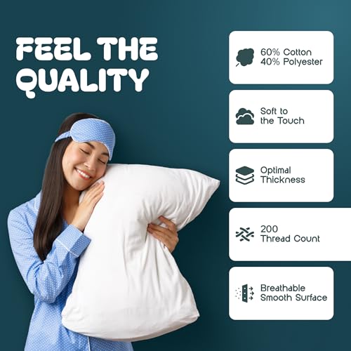 Ultra-Soft King Pillow Covers with Zipper - 2 Pack, 20x36