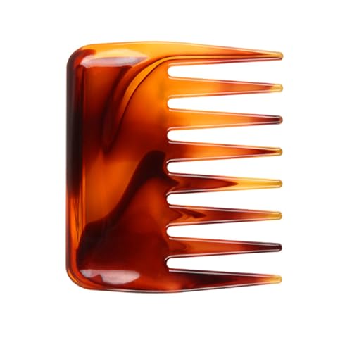 Denlydom Mini Wide Tooth Detangling Comb for Curly Hair and Beard (Brown)
