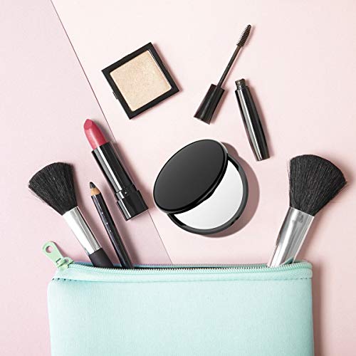 Gospire Black 4" Ultra-Thin Pocket Makeup Mirror 1X/10X