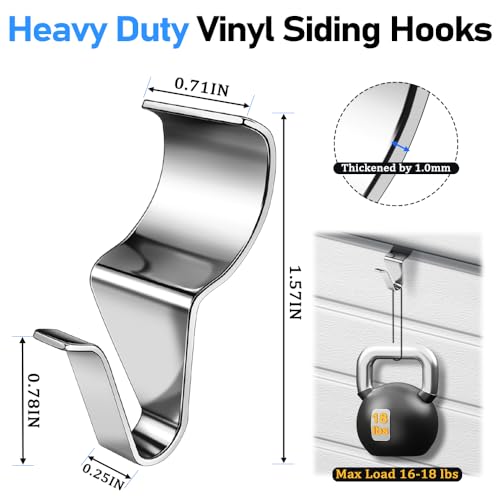 Heavy-Duty Vinyl Siding Hooks - Stainless Steel Wall Clips for Outdoor Decoration