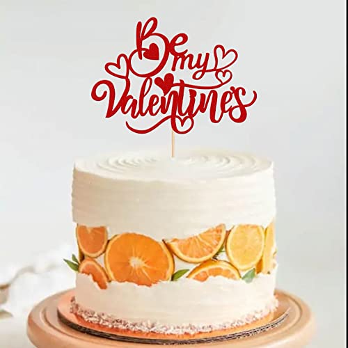 Valentine's Day Cake Topper - Glitter Heart Decoration, 6.3x8.7in