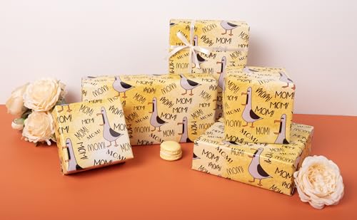 Funny Mother's Day Gift Wrap - 6 Sheets Duck Mom Design, 20x28"