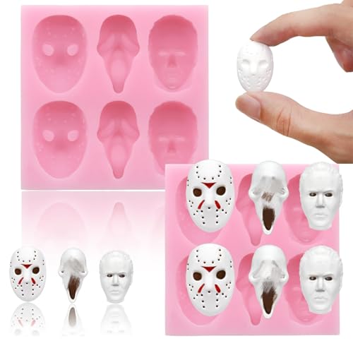 Halloween Silicone Chocolate Molds - 6 Cavities Scary Character Heads