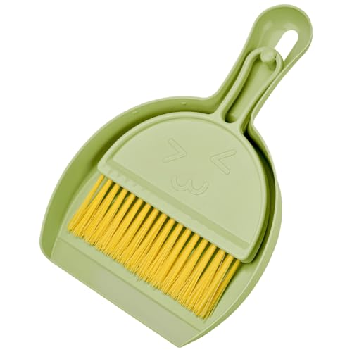 RYPET Mini Dustpan and Brush Set for Small Animal Cages - Green