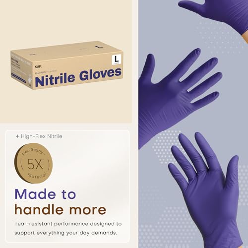SUP Powder-Free Nitrile Exam Gloves, Large 100 Ct, Food Safe