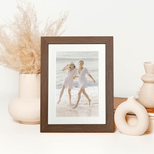 5x7 Solid Oak Picture Frame with Mat | Versatile Wall & Tabletop Display
