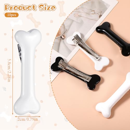 YUXMU 10Pcs Bone Hair Clips White Resin Hairpins Non-Slip Halloween Costumes