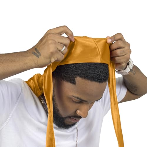 4PCS Silky Durags for Men Women 360 Waves with 1 Wave Cap, Silky Satin Durag Extra Long Tails