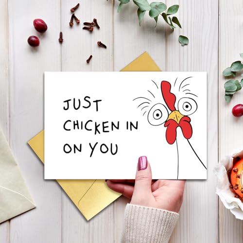 Funny Thinking of You Card #2 - Humorous Chicken Get Well Gift