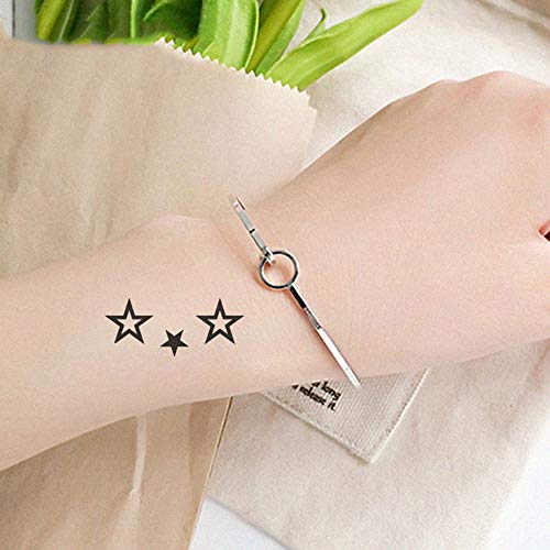 Black Moon & Stars Temporary Tattoos - 6 Sheets Waterproof Body Art
