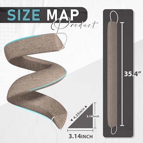 SYIPO Heavy Duty Weighted Door Draft Stopper, 35.4-Inch Brown Door Snake