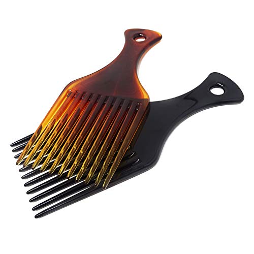 Honbay Plastic Hair Pick Combs 2PCS for Curly and Afro Hair Styling