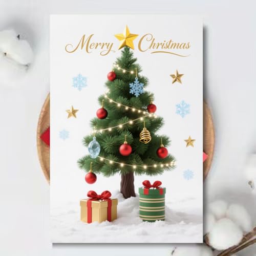 QLIYLIN Christmas Cards - 5x7 Blank Holiday Greeting Card with Envelope