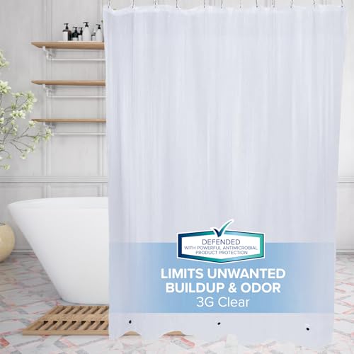SlipX Solutions Lightweight Shower Curtain Liner, 70"x72", Clear