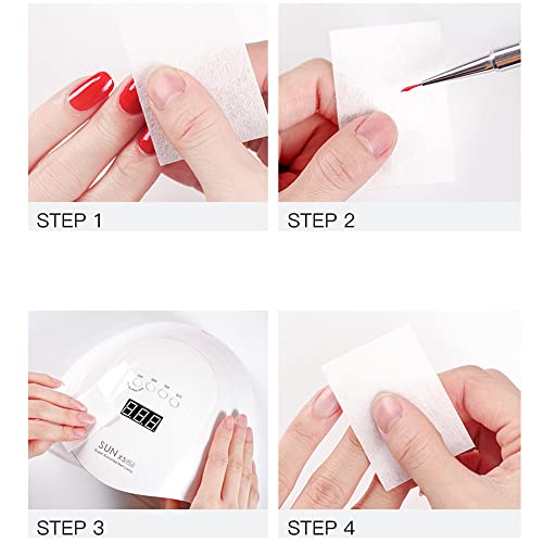 MOIBASE Lint Free Nail Wipes Gel Polish Remover Cotton Pads 540 Pcs