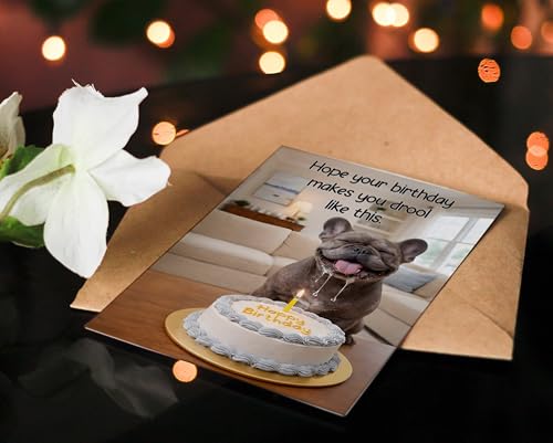 Funny Birthday Card with French Bulldog | 5x7 Card & Envelope