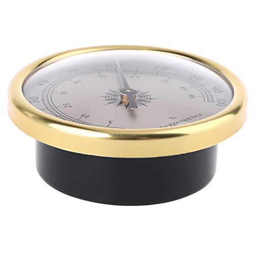 72mm Gold Hygrometer Humidity Meter Gauge - No Battery Needed